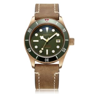 Home aquatico bronze sea star military green dial watch (ceramic insert)