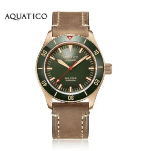 Home aquatico bronze sea star green dial watch (nh35 no date)